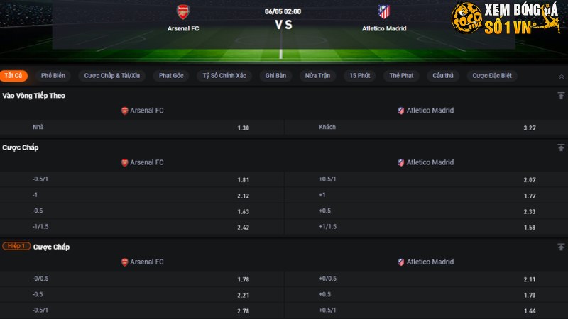 Arsenal vs Atletico Madrid